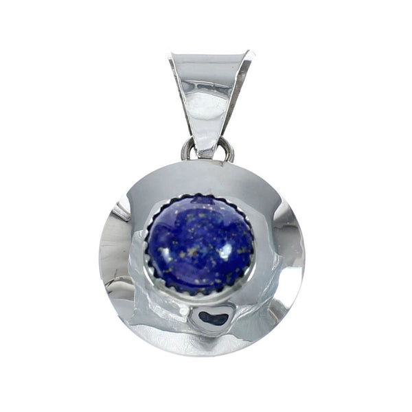 Native American Navajo Lapis Genuine Sterling Silver Pendant NX11552